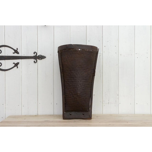 Antique Tall and Slim Harvesting Basket For Sale - Image 4 of 11