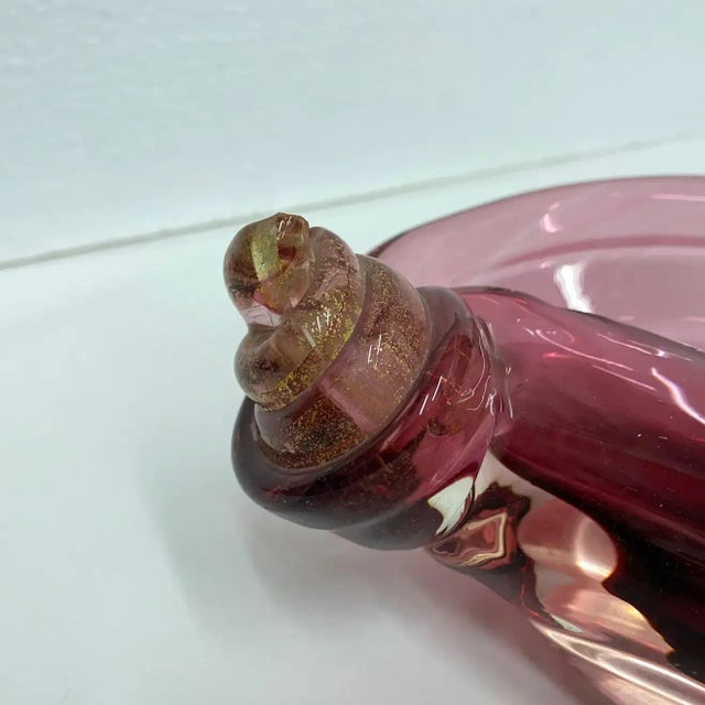 1970s 1970s Mid-Century Modern Purple and Gold Murano Glass Italian Ashtray For Sale - Image 5 of 11