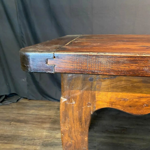 Wood Antique Country French Provincial Farmhouse Dining Table For Sale - Image 7 of 11