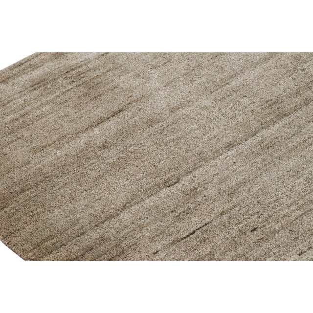 Rug & Kilim’s Contemporary Textural Rug in Beige-Brown Tones and Striae For Sale In New York - Image 6 of 8