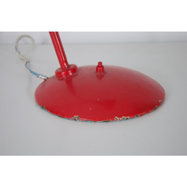 Mid-Century Red Metal Table Lamp attributed to Kaiser, 1960s, Germany from Kaiser Idell / Kaiser Leuchten For Sale - Image 9 of 12