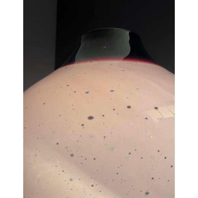 Mid Century (1950-79) Alfredo Barbini large Murano glass vase in deep burgundy and mauve-pink in the “Cluthra" glass-blown...