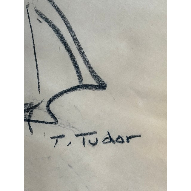 Tasha Tudor Original Art Charcoal Sketch For Sale - Image 4 of 12