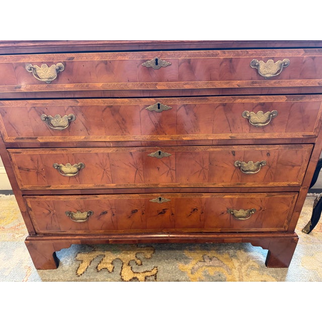 19th Century 19th Century Antique George III Style Burled Walnut Chest of Drawers For Sale - Image 5 of 6
