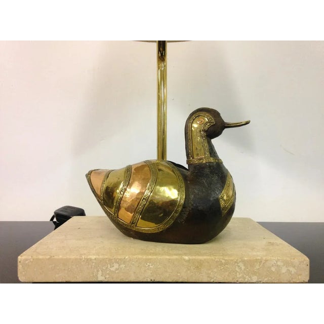 Brass Duck Lamp, 1970s For Sale - Image 4 of 7