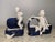 Navy Blue Small Antique French Country Figural Porcelain Planters - Set of 2 For Sale - Image 8 of 8