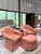 A sophisticated seating ensemble by Kravet, this custom-made set includes a pair of generously proportioned swivel club...