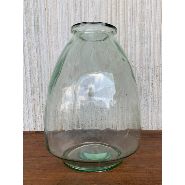 Large French Blown Clear Glass Demijohn Bottle For Sale - Image 12 of 18