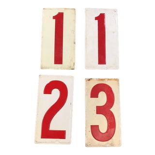Vintage Number Signs - Set of 4 For Sale