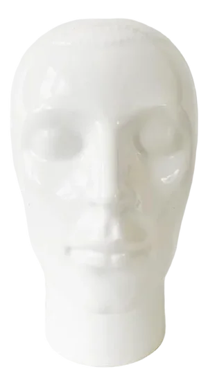 White Glazed Earthenware Head from Royal Delft 1970s