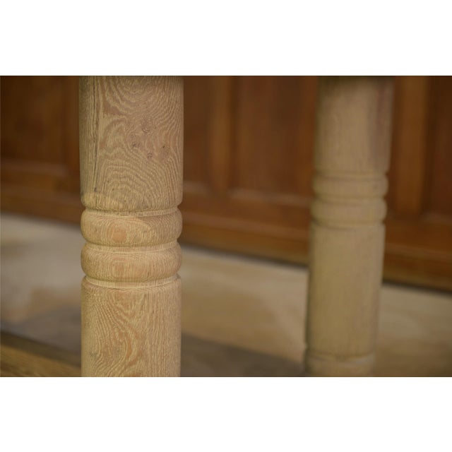 Art Deco Table in Limed Oak in the style of Jean-Charles Moreux, 1940s For Sale - Image 11 of 15