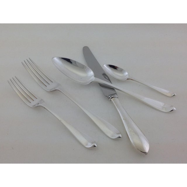 Flatware Hand-Forged Sterling Silver 6-Piece Place-Setting, Pointed End Georgianby C. J. Vander For Sale - Image 9 of 15