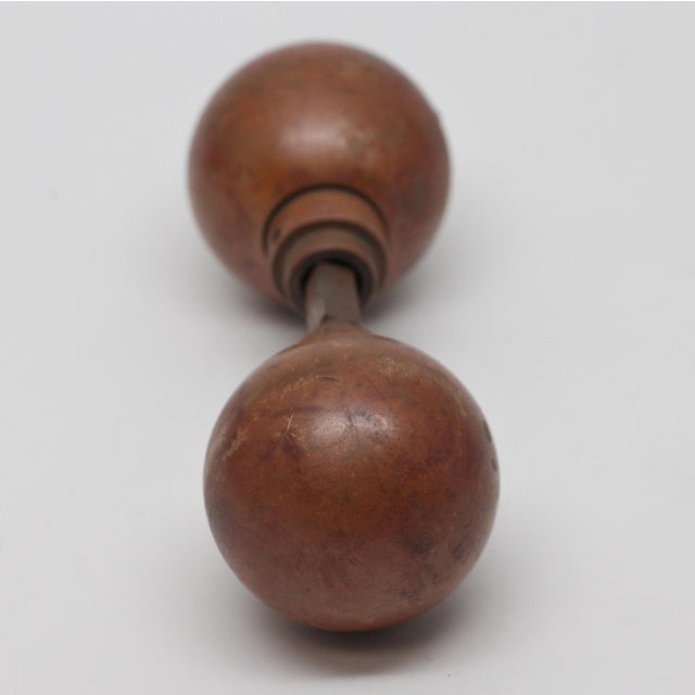 Pair of Ball Shaped Cast Bronze Door Knobs For Sale - Image 4 of 4