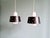 Black Vintage Scandinavian Pendant Lights in White Opaline and Black Lacquered Metal, 1960, Set of 2 For Sale - Image 8 of 17