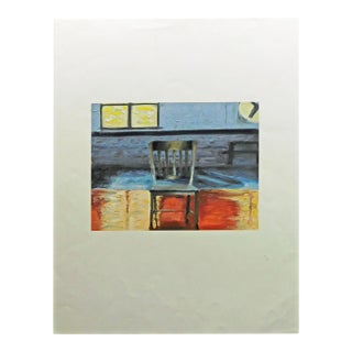 James Thorpe Blue Room Hand Signed Acrylic Landscape For Sale