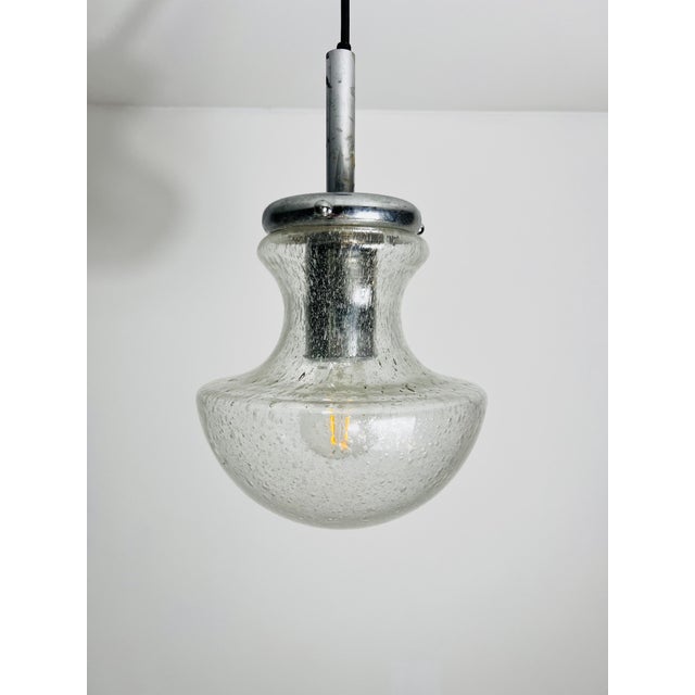 Doria Leuchten Germany Glass Pendant Lamp by Doria, 1960s, Germany For Sale - Image 4 of 9