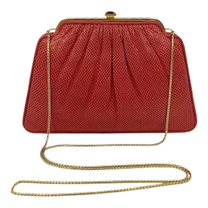 Judith Leiber Red Lizard Small Handbag