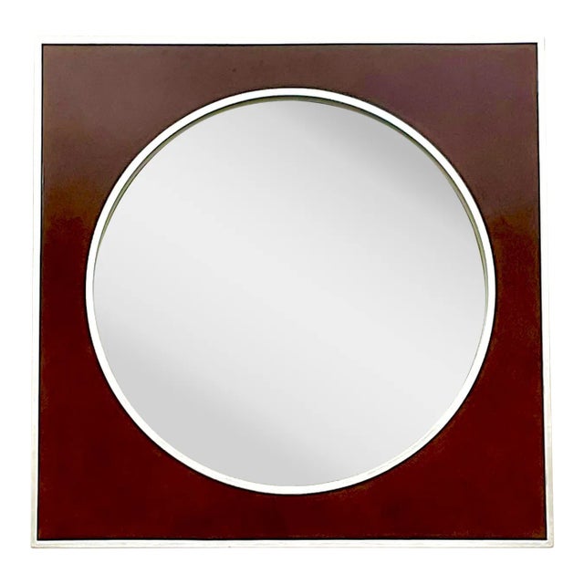 Vintage Contemporary Majestic Company Brushed Chrome Circle Mirror For Sale