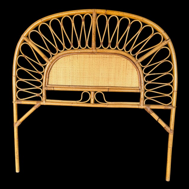 Vintage French Headboards in Bamboo and Rattan, 1960s, Set of 2 For Sale - Image 4 of 6