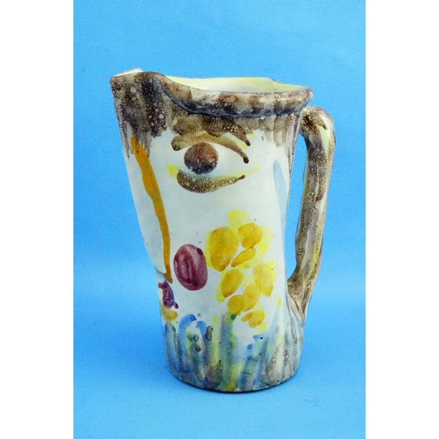 Ceramic 20th Century Cubist Anthropomorphic Vase attributed to Guido Gambone for Cas Solimene Vietri, 1940s For Sale - Image 7 of 18