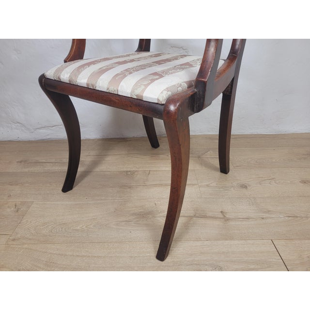 Antique Victorian Upholstered Mahogany Carver Armchair, 1890 For Sale - Image 10 of 18