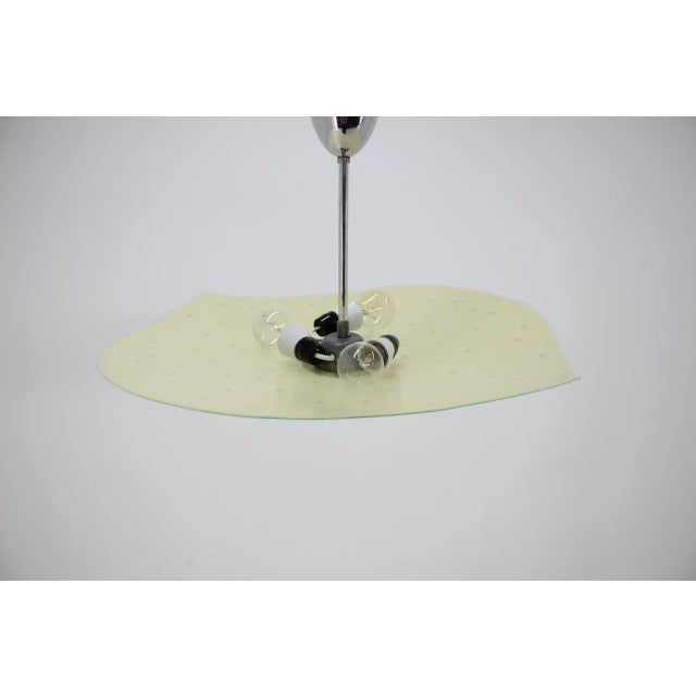 Glass Pendant Light in Glass & Chrome, Czechoslovakia, 1960s For Sale - Image 7 of 13