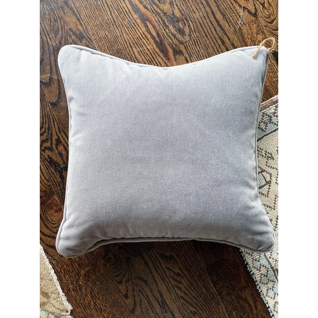 Custom 22" Groves Brothers and mohair fabric pillow.