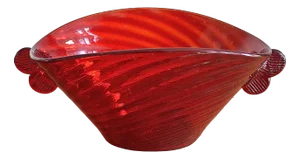 Red Murano Glass Shell by Fulvio Bianconi for Venini, 1950s