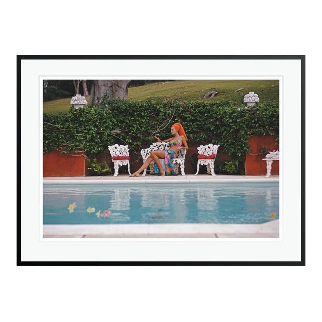 Contemporary Lounging in Bermuda 1969 by Slim Aarons Black Framed C-Print For Sale