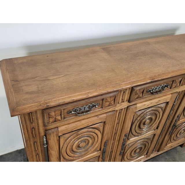 Wood High Sideboard in Carved Oak from DLG ​​dudouyt For Sale - Image 7 of 9
