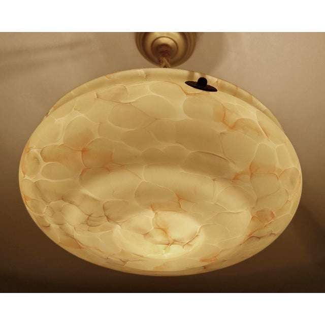 Art Deco Pendant Light in Amber Marble Glass, 1930s For Sale - Image 13 of 18