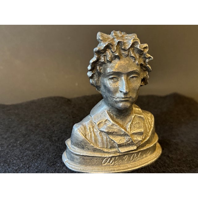 1980s Amy Kann & c.a. Stigliano Abigail Adams Pewter Bust 1980 Vintage Americana Art For Sale - Image 5 of 12