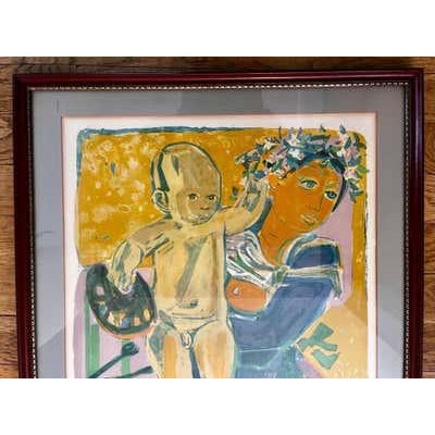 Printmaking Materials Vintage Lithograph by Artist Roger Bezombes, pencil signed, circa 1950's For Sale - Image 7 of 12
