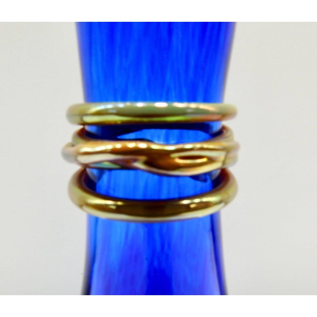Contemporary Signed Ignis Cobalt Blue Bud Vase, 2004 For Sale - Image 3 of 8