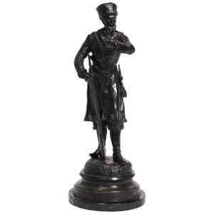 Russian Bronze Cossack Figure Statue