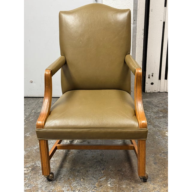 Design Plus Gallery presents a Clarke Office Chair from Ethan Allen. This traditional-style chair has a solid wood frame...