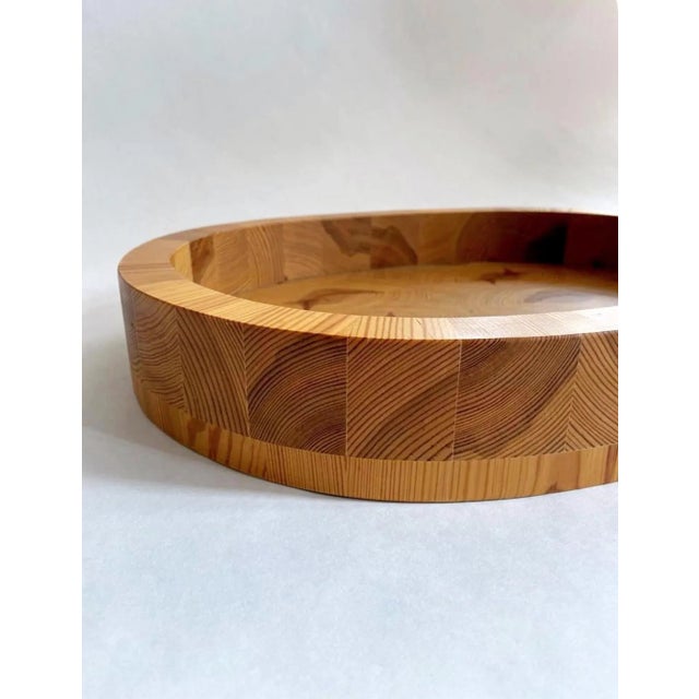 Swedish Handmade Bowl in Pine, 1970s For Sale - Image 9 of 10