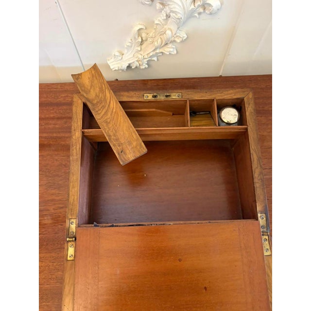 Antique Victorian Figured Walnut Writing Slope, 1860 For Sale - Image 9 of 11