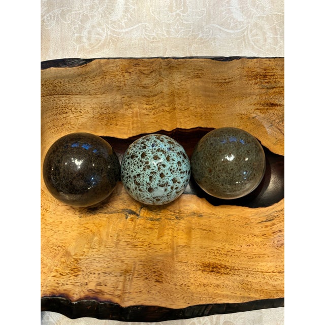 1990s 1990s Hand Painted Glazed Splash Ceramic Spheres - Set of 6 Assorted Sizes For Sale - Image 5 of 6