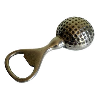 Vintage Silver Golf Ball Bottle Opener For Sale