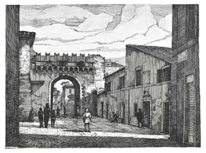 Giuseppe Malandrino, Roman View, Etching, 1970s