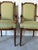 1980s Vintage French Louis XVI Style Carved Walnut Armchairs With Green Upholstery – A Pair For Sale - Image 5 of 12