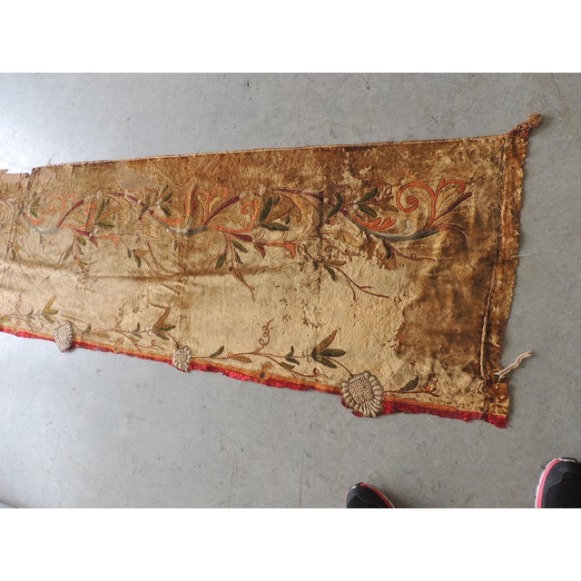 Arts & Crafts 19th C. Arts and Crafts Style Embroidered Silk Velvet Portiere For Sale - Image 3 of 9
