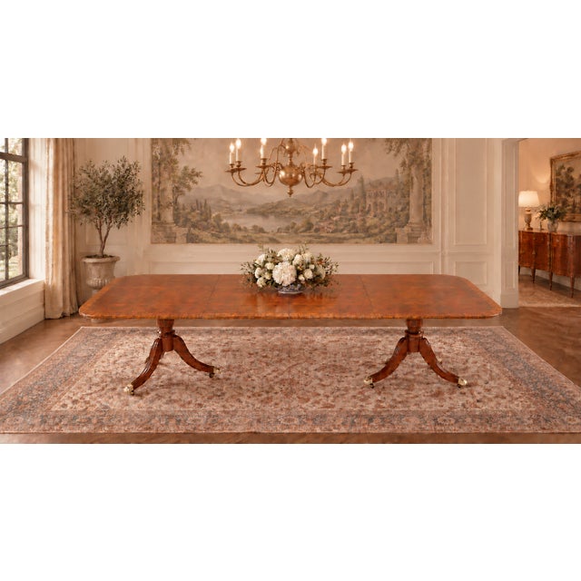 Vintage Henredon Mahogany Double-Pedestal Extension Dining Table For Sale - Image 11 of 11
