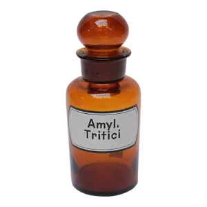 Vintage German Amber Glass "Amylum Tritici" Apothecary Bottle