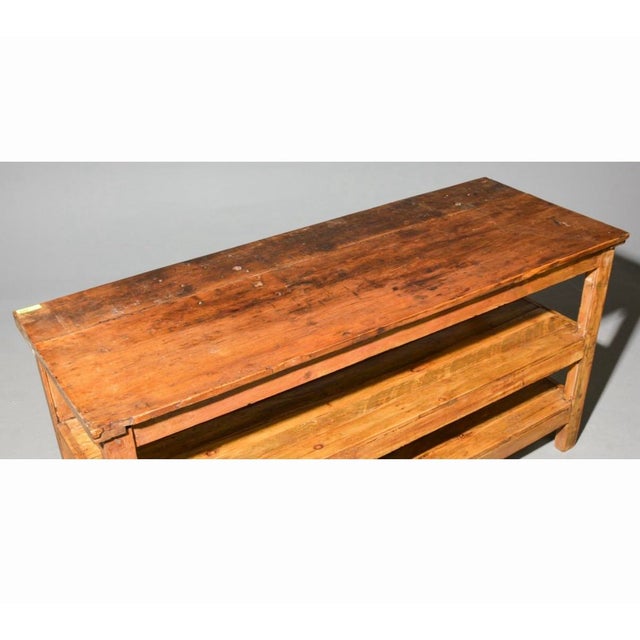 British Pine Large Potting Table / Island - 34 in tall x 73 x 27