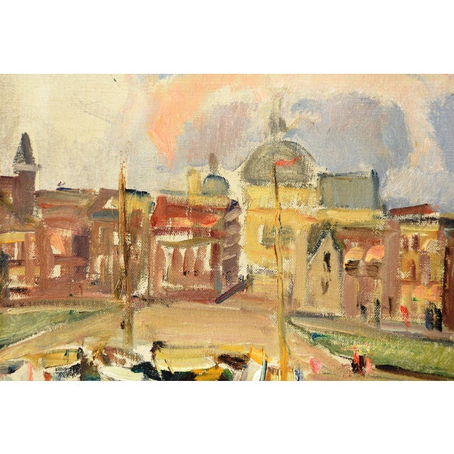Gerta Springer, Holiday Boats in the Harbor, 1935, Oil on Canvas, Framed For Sale - Image 7 of 17