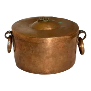 19th Century French Dovetailed Copper Braising Pan or Small Pot With Fitted Lid