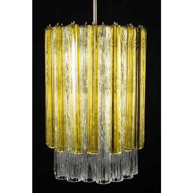 Glass Murano, Tronchi and Gold Triedi Chandelier or Lantern from Venini, 1960s For Sale - Image 7 of 16
