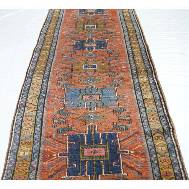 Traditional Antique Heriz Runner 3'5'' x 10'4'' For Sale - Image 3 of 11